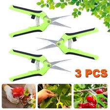 3-Pack Curved Blade Garden Scissors Trimmers Harvest Pruning Plants Trimming USA