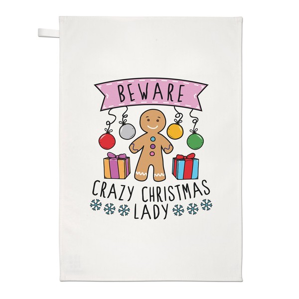 Beware VerrüCkte Weihnachten Damen Geschirrtuch SpüLlappen - Lustiger Witz-image