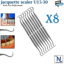 X8 JACQUETTE SCALER U15-30 DENTAL HAND INSTRUMENTS PRO DENTIST PICK TOOLS
