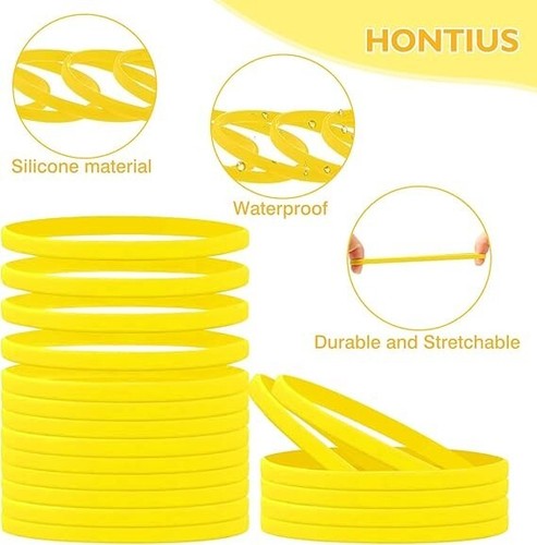 Silikonarmbänder, 25 Stück für Erwachsene Herren Damen 6 mm GELB - Bild 3 von 7