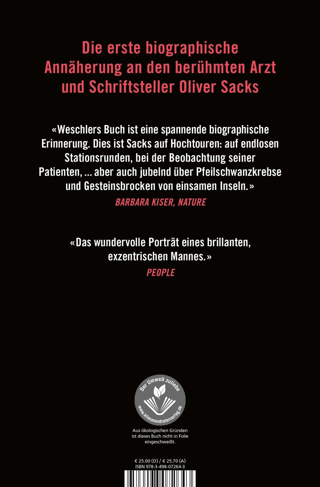 Thumbnail - Oliver Sacks | Ein Persönliches Porträt | Lawrence Weschler | Deutsch