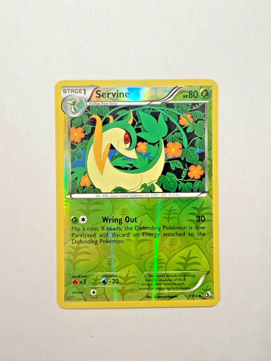Servine Pokemon Card Reverse Holographic 7/113 Legendary