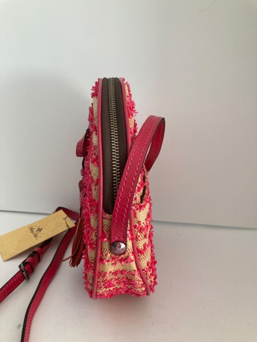 Patricia Nash Ebbe Bandolera Redonda Cartera Bolso de Mano Paja con Cuero Lazo Top Cremallera Nuevo con Etiquetas - Imagen 5 de 20