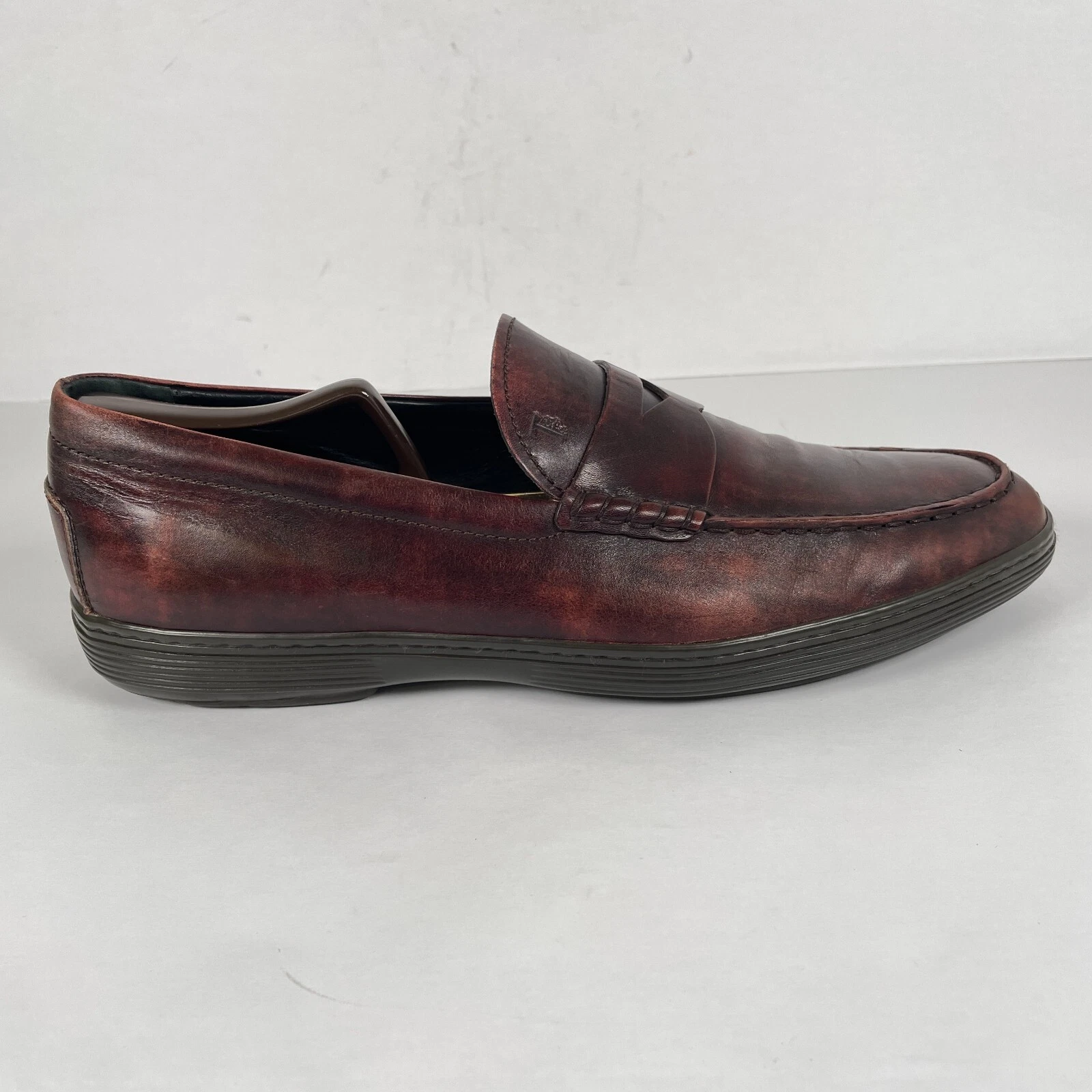 TOD’S Mocassini TOD's Penny da uomo taglia 10 in pelle marrone mocassini scarpe casual