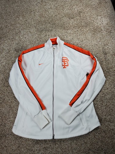San Francisco Giants Track Jacket Large Womens White Nike Dri-Fit Full Zip