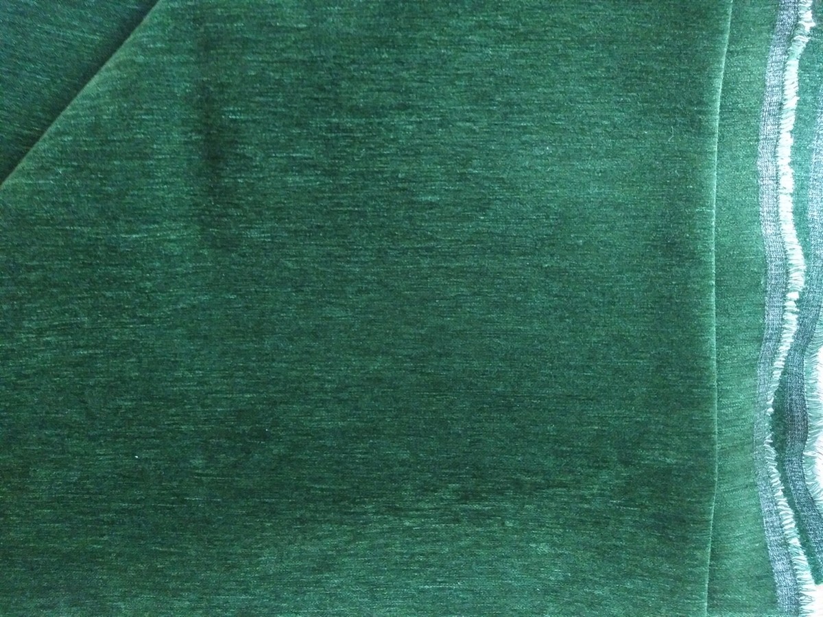 Tissu Velours Vert Épais - 150x280 Cm + Chute - Pour Ameublement, Rideaux, Etc.