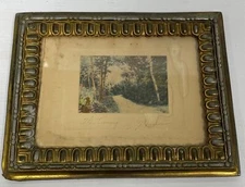 Small 3" Inch by 2" Inch Forest Turn Photograph in 7 1/2" by 6" Metal Frame