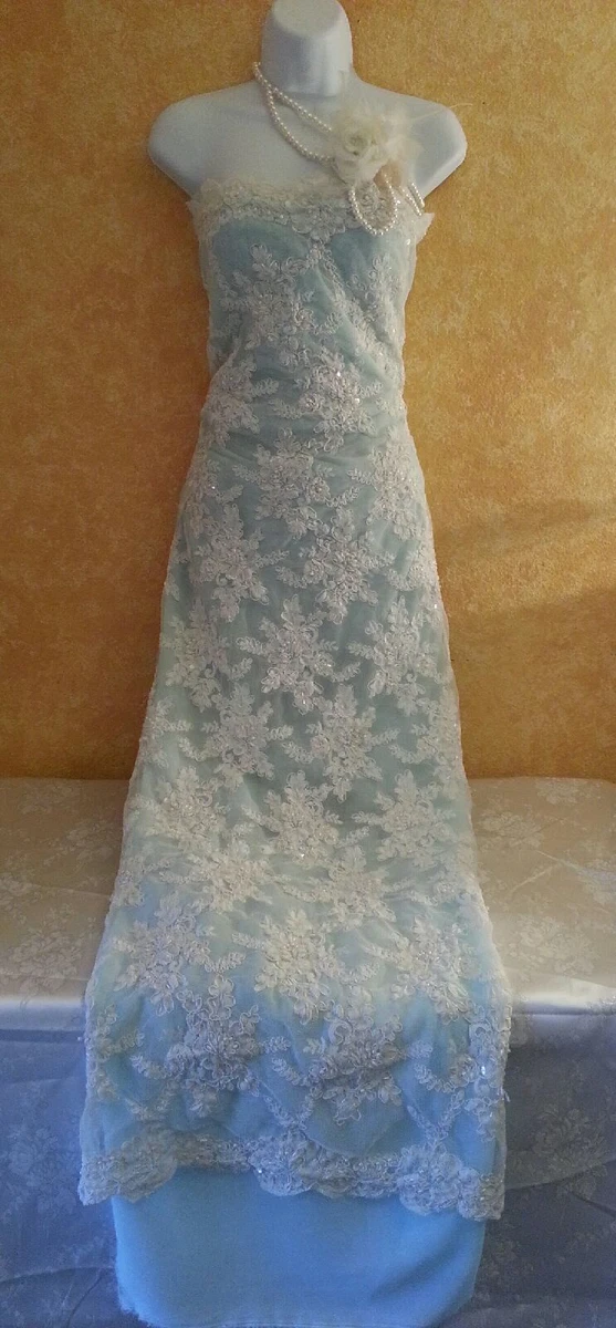 Sheath Blue Wedding Dresses for sale | eBay
