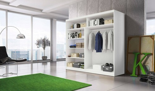 Modern Wardrobes MU 35 sliding doors with mirror perfect inside FREE DELIVERY - Picture 5 of 19