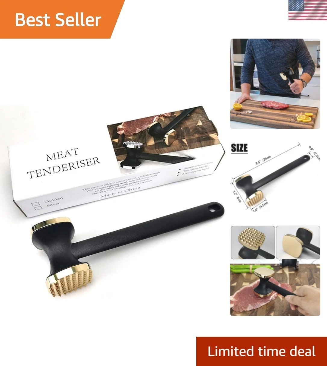 Kitchen Meat Tenderizer - Heavy Duty Manual Hammer Mallet Tool,Meat Hammer Us...