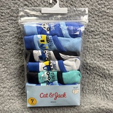 Cat Jack Briefs Toddler Boys 2T / 3T Blue 7 Pack Trucks Days Of Week Underwear