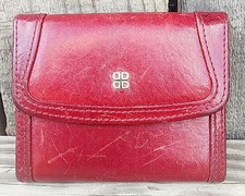 Vintage BOSCA Made in USA Women's Single Fold Red Leather Wallet