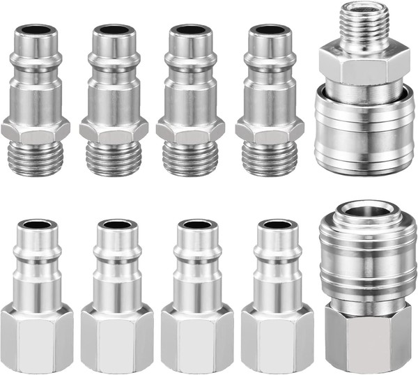 Druckluftkupplung 1/4 Zoll Bsp – Schnellkupplung Stahl FüR Kompressor,-image