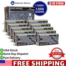 Advance Black Nitrile Exam Gloves 6 Mil Powder Free Bulk 1000ct Latex Free Glove