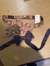 (2) Bert Pulitzer Mens Bow Tie Vintage 70s Paisley 1 NWT Made In USA Adjustable