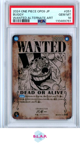 BUGGY WANTED ALT ART ONE PIECE OP09-051 2024 EMPERORS IN THE NW FOIL JAP PSA 10