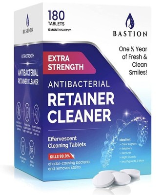 Retainer Cleaner & Denture Cleanser - 180 Effervescent Tablets | For Aligne