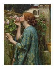 Romantic Garden Wall Art Poster - Elegant Vintage Style Fine Art Print