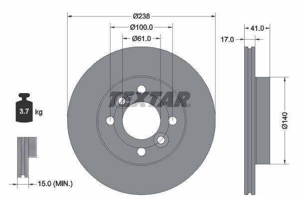 Bremsscheibe Vorne Textar 92350903-image