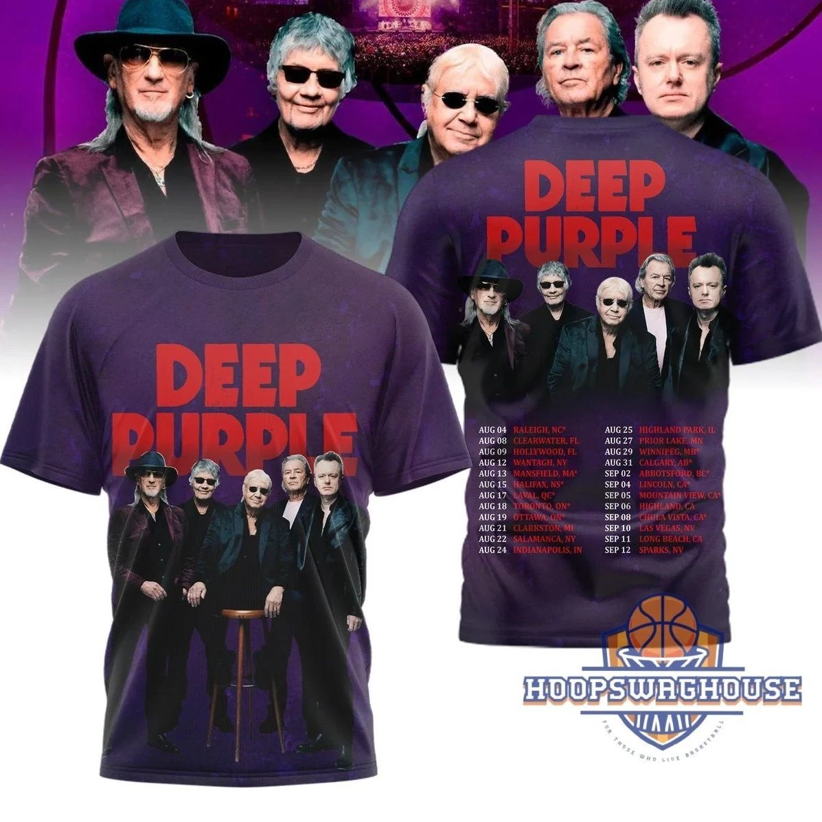 Deep Purple Tour Dates 2026 AOP T-Shirt