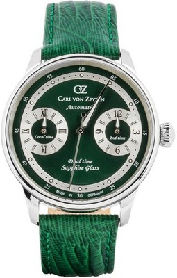 Carl von Zeyten CVZ0086GRS Schönmünzach Automatic green Leather Men's Watch NEW