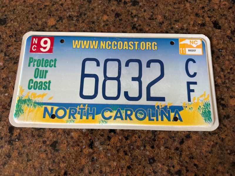 NORTH CAROLINA NC PROTECT OUR COAST CONSERVATION ENVIRONMENT LICENSE PLATE MINT