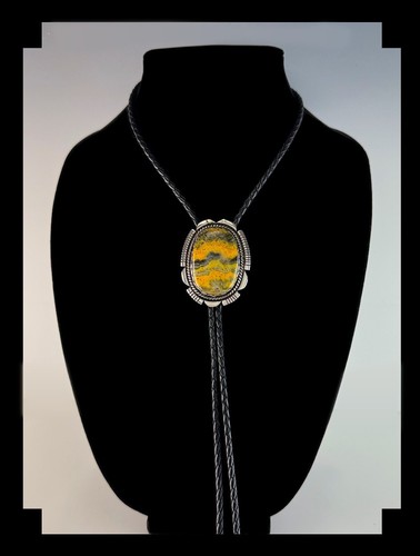 Bolo de plata esterlina y jaspe abejorro por el maestro artesano Joe Paul - Imagen 2 de 6