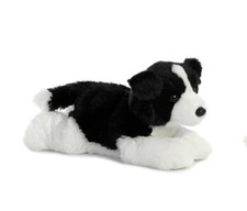Plush Dog BORDER COLLIE 12" long Floppy Plush Toy by Aurora World