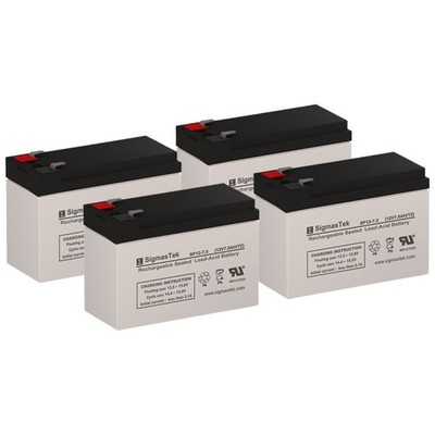 SigmasTek Battery Set of 4 for PCM Powercom Smart King SMK-2000A UPS, 12V 7.5Ah