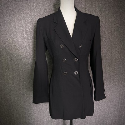 Vintage 80 s Cache Wool Blazer Jacket Black Size Small