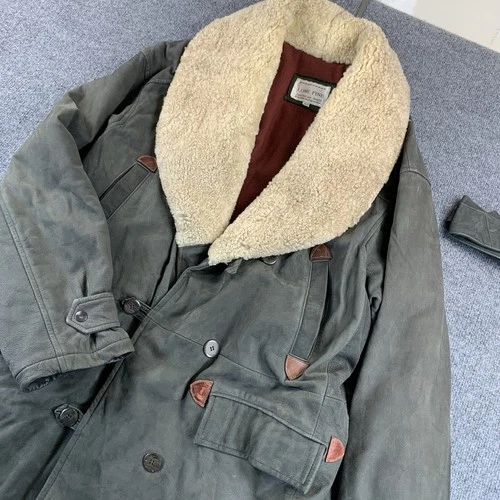 Rare LONE PINE American Made Barnstormer Leather Jacket, Wool Shawl Collar 42 image 2