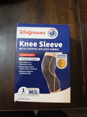 Walgreens Compression Knee Sleeve With Copper Infused Fabric-1 Knee Sleeve (M/L)