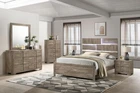 Kings Brand Furniture 6-Piece Queen Size Bedroom Set, Light Brown with LED