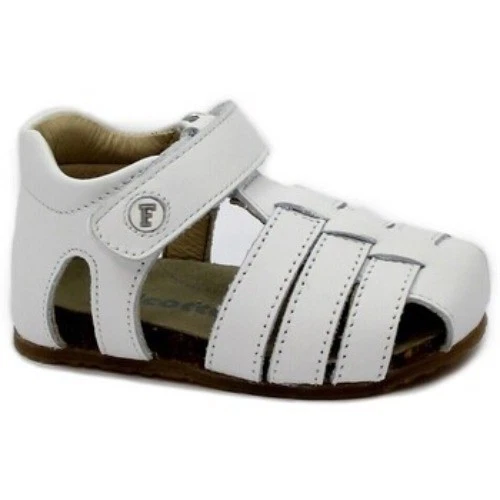 Sandalias de pescador Naturino Falcotto Alby de cuero blanco para niños pequeños EE. UU. 5 UE 21 Italia Foto 3 de 4