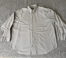 Eddie Bauer Shirt Mens 2XL Gray Plaid Wrinkle Free Relaxed Fit Button Down