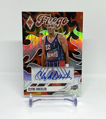 Panini Phoenix 2023/24 - Clyde Drexler - Rockets Fuego Auto FA-CDX /75