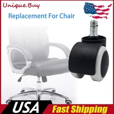 5X Office Chair Caster 2 inch Rubber Swivel Wheels Heavy Silent Replacement.