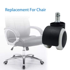 5pc Office Chair Caster 2 inch Rubber Swivel Wheels Heavy Silent Replacement