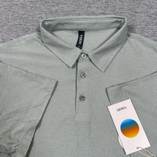 Vuori Polo Shirt Mens Large Storm Blue Strato Tech Performance Stretch Golf NEW