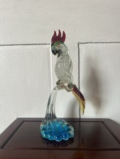 Vintage Murano Style Art Glass Cockatoo / Parrot Sculpture, 305mm