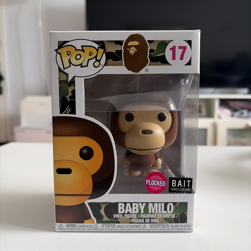 FUNKO POP! BABY MILO #17 BAPE EXCLUSIVE FLOCKED NO SHIRT VARIANT RARE 17