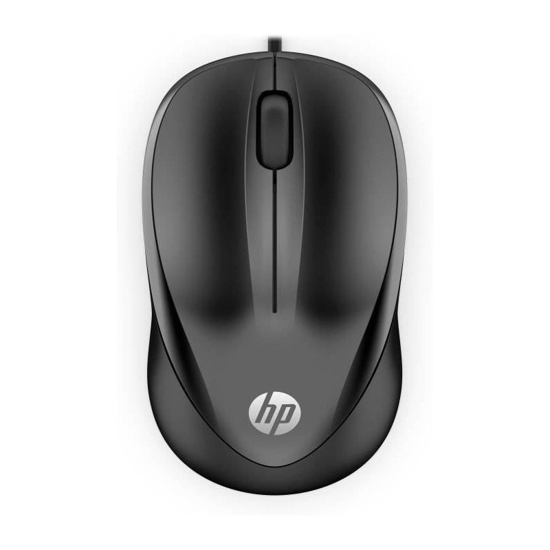 Souris filaire HP Wired Mouse 1000 noire avec capteur optique précis pour ordinateur