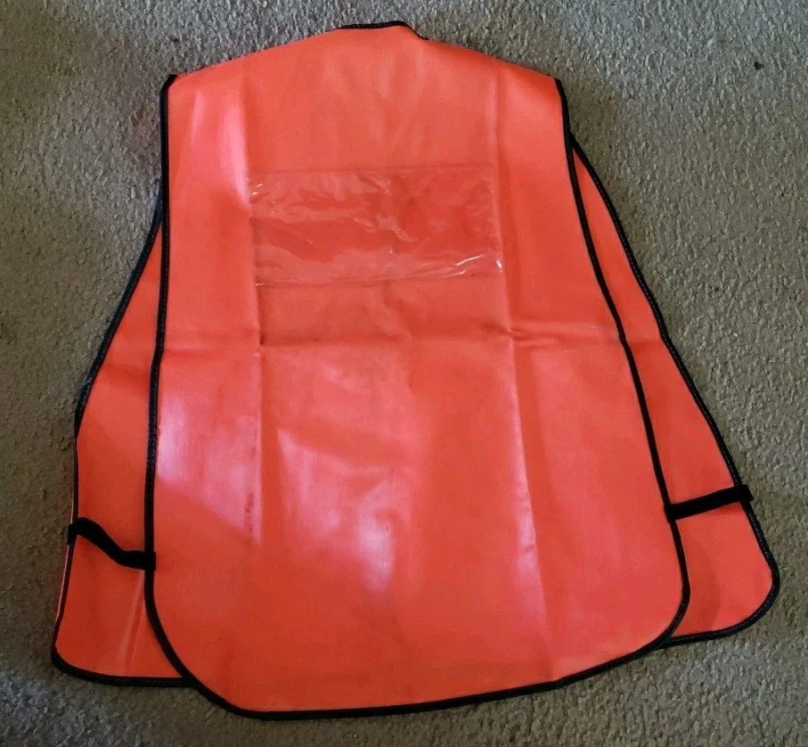 ORANGE VINYL HUNTING VEST ~ ONE SIZE - Image 2 of 3