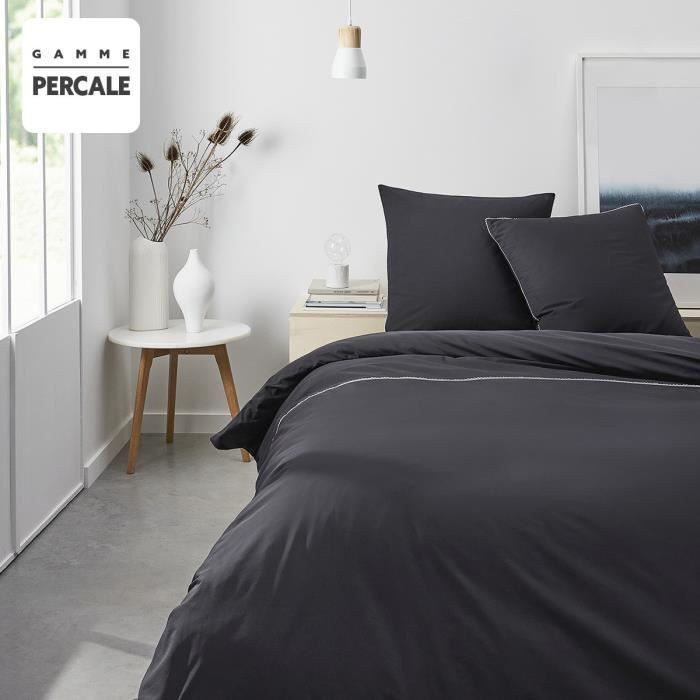 Parure de lit 220 x 240 cm 2 personnes Prestige percale de coton fine