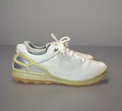 ECCO Womens Cage Pro Golf Shoes White Silver Spikeless Size 39 US 8-8.5 GORE-TEX