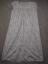 Vintage Floral Nightgown Cottagecore Lace Trim Cap Sleeves Pink Rose Print Gown