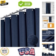 Stall Fabric Shower Curtain - 36x72 Inch Narrow Linen Textured Heavy Duty Sho...