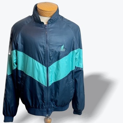 Duckster Clinton CC Golf Windbreaker Jacket Stowaway Hood L 3M Thinsulate Retro