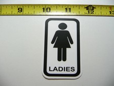 LADIES ROOM RESTROOM BATHROOM SMALL STICKER DECAL FUN LITTLE SIGNS
