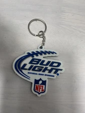 Beer BUD LIGHT NFL FOOTBALL Key Chain Bud Beer NEW SEALED 